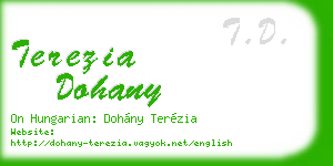 terezia dohany business card