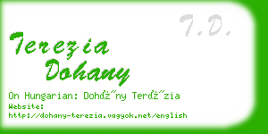 terezia dohany business card
